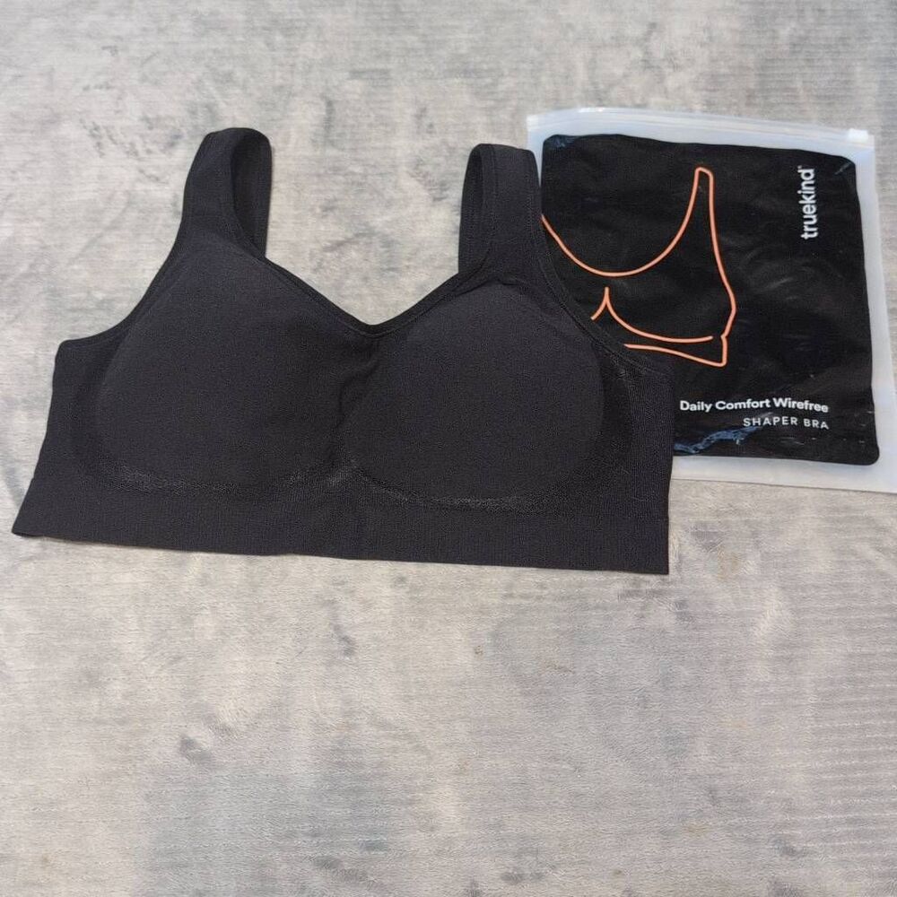 Truekind Shapermint Daily Comfort Wirefree Shaper Bra L Black